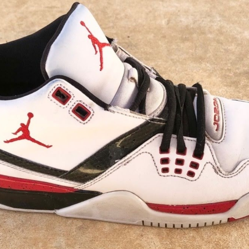 Jordan Flight 23 White and Red Sneakers